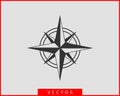 Compass icon vector. Wind rose star navigation