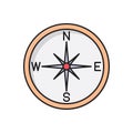 Compass vector flat color icon Royalty Free Stock Photo