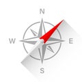 Compass illustration with shadow. Compass design sign.  Travel compass illustration. Stock vector Royalty Free Stock Photo