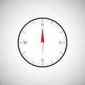 Compass illustration on a white background with cardinal directions marked: North Royalty Free Stock Photo
