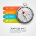 Compass info arrow, navigation info arrow. Royalty Free Stock Photo