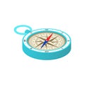 Compass isometric icon, on a white background. Vector. 3d compass wuth wind rose isolated. Royalty Free Stock Photo