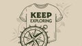 Compass Keep Exploring tee, adventure apparel vector design Generative AI