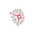 Compass logo design. pointer north, south, east, west, compass symbol. direction sign. vector element illustration