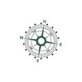 Compass logo design. pointer north, south, east, west, compass symbol. direction sign. vector element illustration