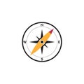 Compass logo design. pointer north, south, east, west, compass symbol. direction sign. vector element illustration