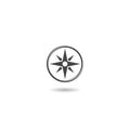 Compass logo icon with shadow Royalty Free Stock Photo