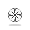 Compass logo icon with shadow Royalty Free Stock Photo