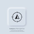 Compass logo. Navigator arrow icon. Navigation technology, geolocation customizable illustration. GPS guide cursor. Vector EPS 10