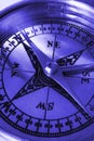 Compass macro in blue Royalty Free Stock Photo