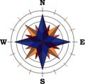 Compass with main cardinal points - vector