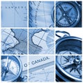 Compass and map collage Royalty Free Stock Photo