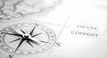 Compass on a Map, Guiding Direction Royalty Free Stock Photo