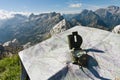 Compass and map on a mountain Royalty Free Stock Photo