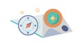Compass and Map: Navigation, Adventure, Journey Planning, vector design Generative AI Royalty Free Stock Photo
