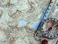 Compass and map Royalty Free Stock Photo