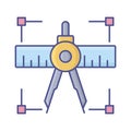 Compass Measure Vector Icon which can easily modify or edit Royalty Free Stock Photo