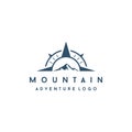 Compass with mountain logo design