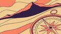Compass on Mountain Road, Adventure and Exploration, vector design Generative AI Royalty Free Stock Photo