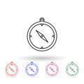Compass multi color icon. Simple thin line, outline vector of navigation icons for ui and ux, website or mobile application Royalty Free Stock Photo