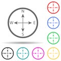 compass multi color style icon. Simple glyph, flat vector of summer pleasure icons for ui and ux, website or mobile application Royalty Free Stock Photo