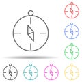 compass multi color style icon. Simple thin line, outline vector of measuring Instruments icons for ui and ux, website or mobile Royalty Free Stock Photo