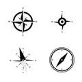 Compass navigate set in black and white color illustration