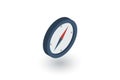 Compass, navigation isometric flat icon. 3d vector