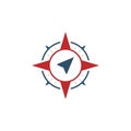 Compass with navigation logo design