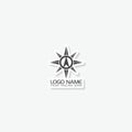 Compass Navigation Logo Template Sticker icon Royalty Free Stock Photo