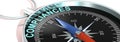 Compass needle pointing to word compliances Royalty Free Stock Photo