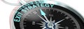 Compass needle pointing to word exit strategy Royalty Free Stock Photo