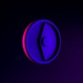 Compass neon icon. 3d rendering ui ux interface element. Dark glowing symbol