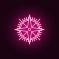 compass neon icon. Elements of Navigation set. Simple icon for websites, web design, mobile app, info graphics