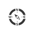 Compass. North west direction. Icon. Weather and map glyph vector illustration