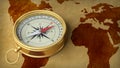 compass old map vintage world earth 3D Royalty Free Stock Photo