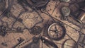 Compass Pendant On Old World Map Royalty Free Stock Photo