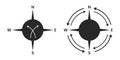 Compass pointer icon with white background, Direction, map navigation symbol