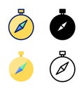 Compass. pointer and location icons