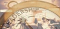 Composite image of compass pointing to leadership Royalty Free Stock Photo