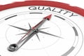 Compass pointing to quality Royalty Free Stock Photo