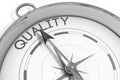 Compass pointing to quality Royalty Free Stock Photo