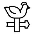 Compass rooster icon outline vector. Weather wheel