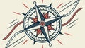 Compass rose with abstract lines, navigation and exploration. vector design Generative AI Royalty Free Stock Photo