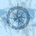 Compass rose on background of world map Royalty Free Stock Photo