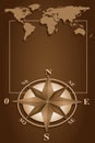 Compass Rose and blanck frame Royalty Free Stock Photo