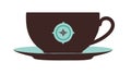 Compass Rose Coffee Cup Vector Icon for Adventure, vector design Generative AI Royalty Free Stock Photo