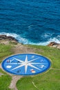 Compass rose in A Coruna, Galicia, Spain. Royalty Free Stock Photo