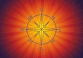 A compass rose design is centered Royalty Free Stock Photo