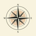 A compass rose design features eight points in various shades of gray and black, Royalty Free Stock Photo